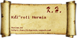Károli Hermia névjegykártya